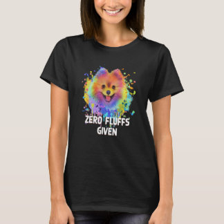 Zero Fluffs Given Pomeranian Pom Pom Humor Dog  1 T-Shirt