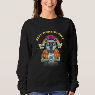Zero Fluffs To Give Cat  Cat Mum Kitten Cat Dad  1 Sweatshirt