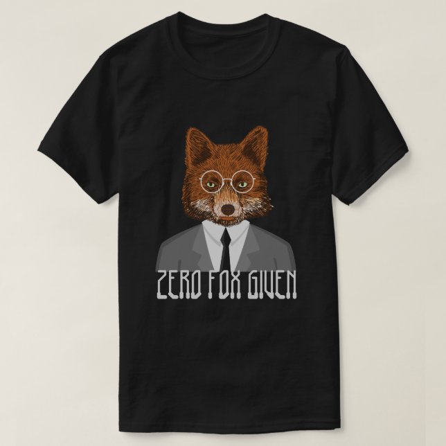 Zero Fox Given Fox In A Suit And Glasses T-Shirt (Design Front)