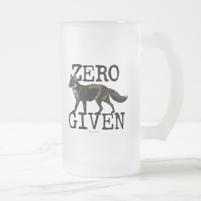 Zero (Fox) Given Frosted Glass Beer Mug (Right)