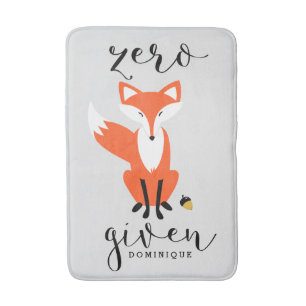 Zero Fox Given Funny Pun Personalised Bath Mat