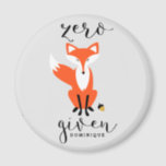 Zero Fox Given Funny Pun Personalised Magnet<br><div class="desc">Modern and unique magnet featuring modern calligraphy and fox illustration. This design is available in variety of products.</div>