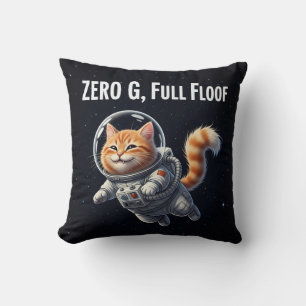 Zero G, Full Floof! Adorable Space Cat Cushion