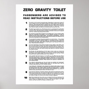Zero Gravity Bathroom  Full black text Poster