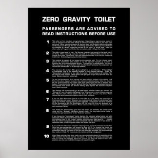 Zero Gravity Bathroom Full white text Poster