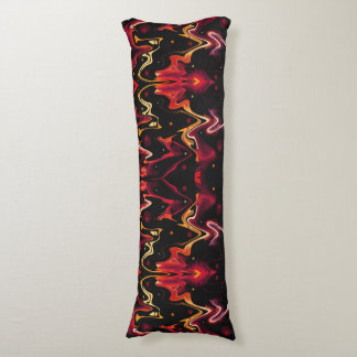 Zero Gravity Painting Abstract in Orange and Black Body Cushion