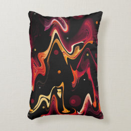 Zero Gravity Painting Abstract in Orange and Black Decorative Cushion