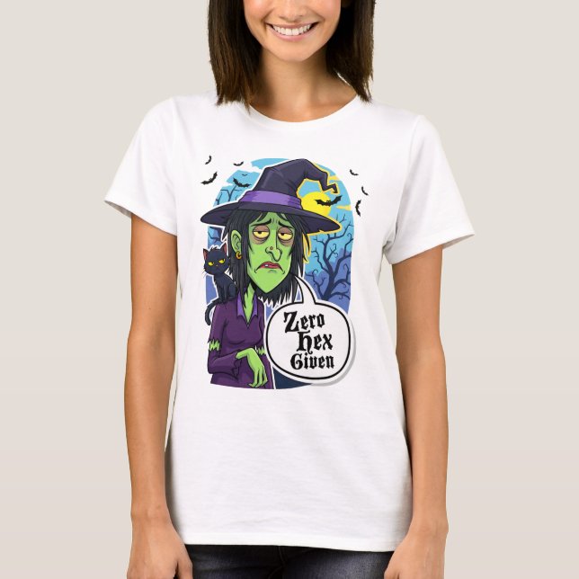Zero Hex Given Funny Witch Halloween Costume Tee  (Front)