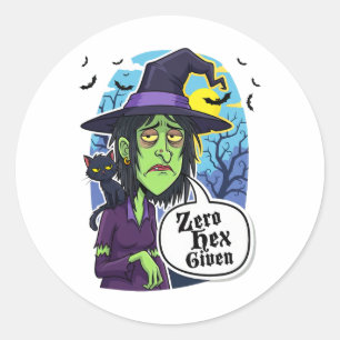 Zero Hex Given Funny Witch Halloween Costume Tee Classic Round Sticker