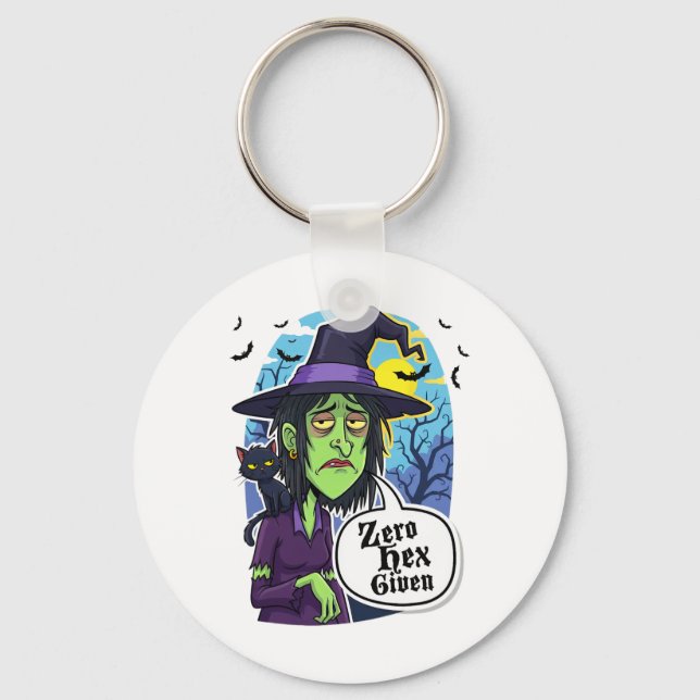 Zero Hex Given Funny Witch Halloween Costume Tee  Key Ring (Front)