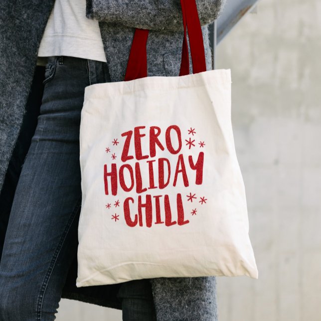 Zero holiday chill fun festive red Christmas Tote Bag (Creator Uploaded)