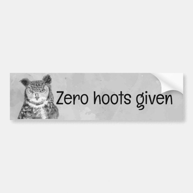 Zero Hoots Given Sarcastic Fun  Bumper Sticker (Front)
