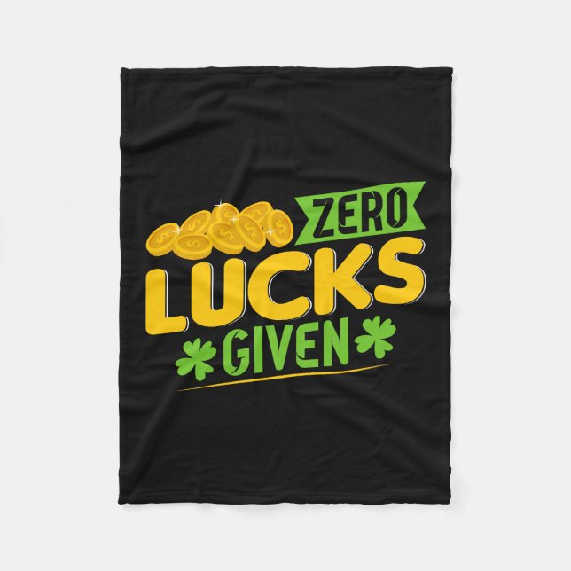 Zero Lucks Given Fleece Blanket (Front)
