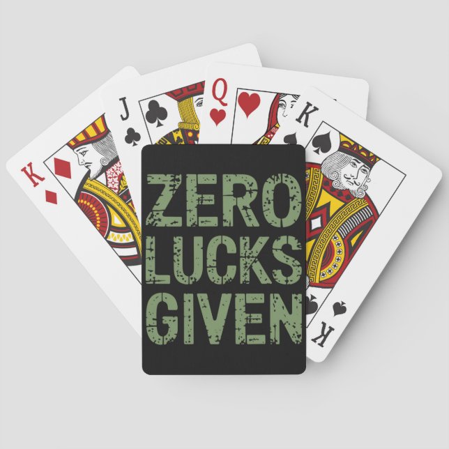 Zero Lucks Given St Paddy's Day Hilarious Patricks Playing Cards (Back)
