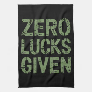 Zero Lucks Given St Paddy's Day Hilarious Patricks Tea Towel