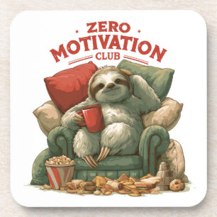 Zero Motivation Club Sloth Relaxing in Armchair Coaster