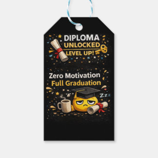 Zero Motivation Full Graduation Funny Shirt  Gift Tags