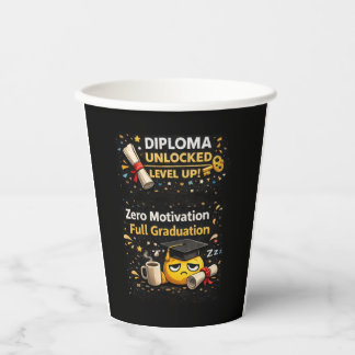 Zero Motivation Full Graduation Funny Shirt  Paper Cups
