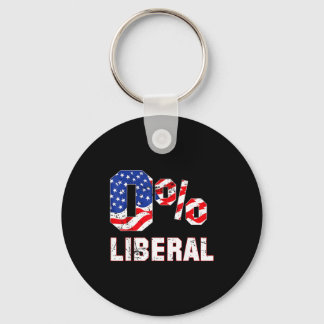 Zero Percent 0% Liberal Vintage Usa Flag Litical H Key Ring