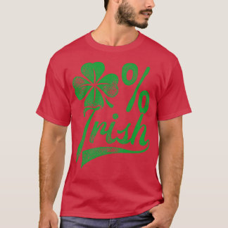 Zero Percent Irish Funny St Patricks Day Shamrock  T-Shirt