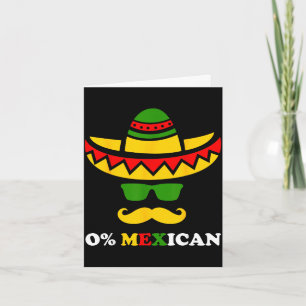 Zero percent mexican funny cinco de mayo party card