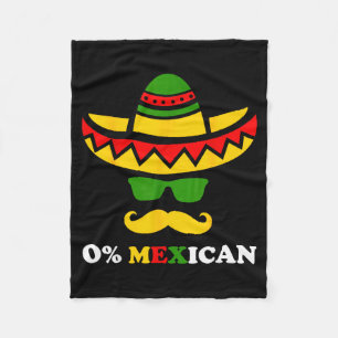 Zero percent mexican funny cinco de mayo party fleece blanket
