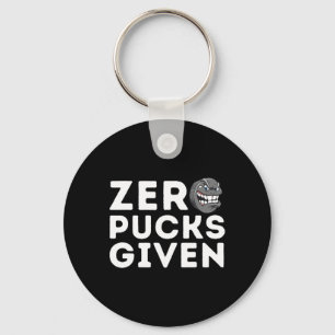 Zero Pucks Given - Funny Ice Hockey Player Gift Key Ring