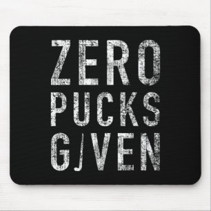 Zero Pucks Given Funny Rude Ice Hockey Stick Pun Mouse Mat