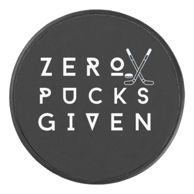 Zero Pucks Given Hockey Stick Puck (Front)