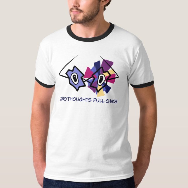 Zero Thoughts Full Chaos Men's Funny T-Shirt - Gra (Front)