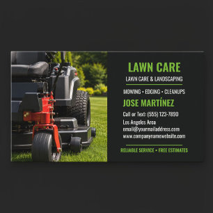 Zero Turn Lawn Care & Landscaping Business Card