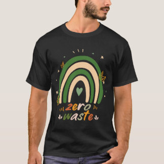 Zero Waste Boho Rainbow Recycle Save Earth Day Tea T-Shirt