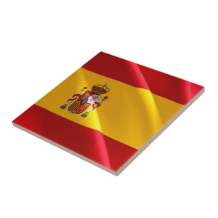 zES002 SPANISH Waving FLAG, Spain, Tile