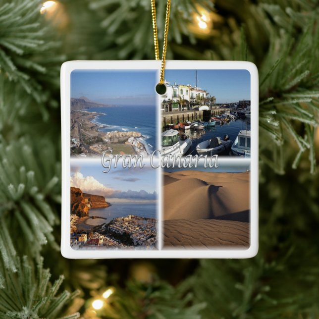 zES005 GRAN CANARIA, Canary Islands, Spain, Ceramic Ornament (Tree)