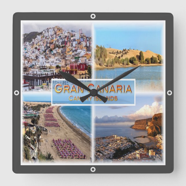 zES008 LAS PALMAS Gran Canaria, Square Wall Clock (Front)