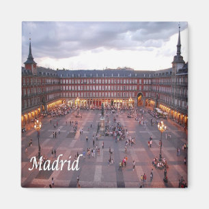 zES009 MADRID Plaza Mayor Spain, Fridge Magnet