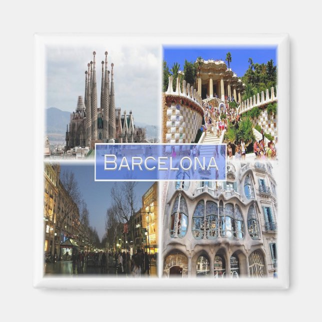 zES010 BARCELONA, Spain, Europe, Fridge Magnet (Front)