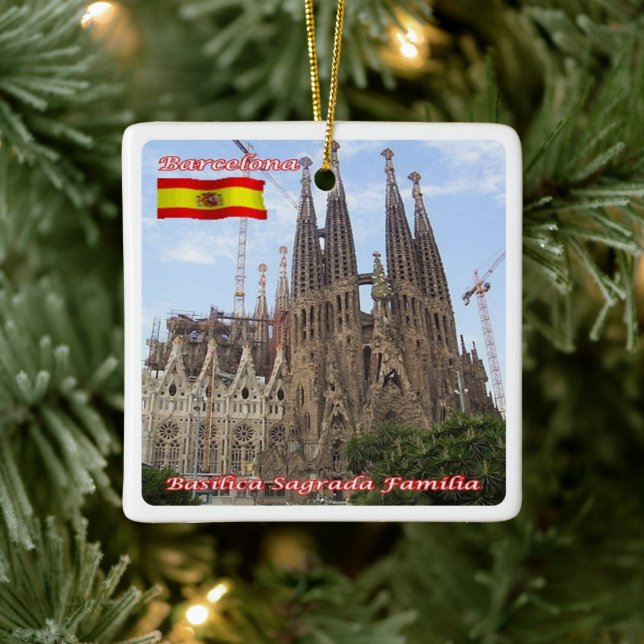 zES013 BARCELONA Basilica Sagrada Familia, Ceramic Ornament (Tree)