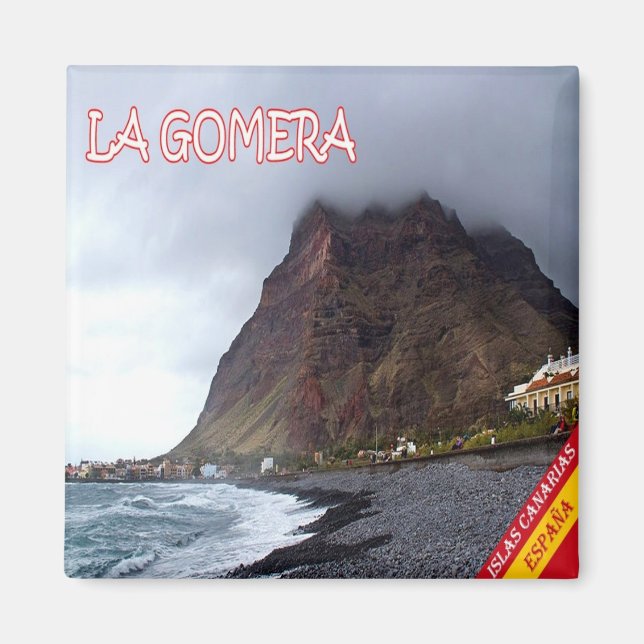zES024 LA GOMERA, Beach, Spain, Fridge Magnet (Front)
