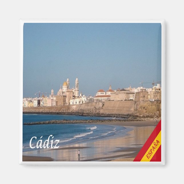 zES028 CADIZ panorama Spain, Fridge Magnet (Front)