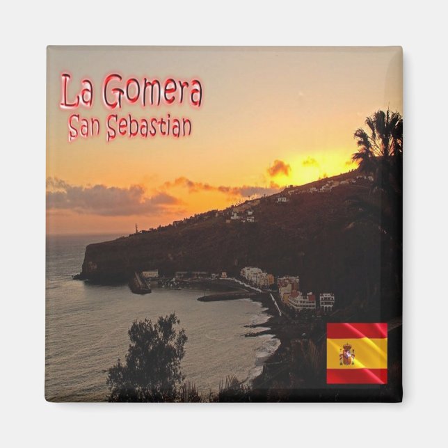 zES029 LA GOMERA Sunset Spain, Fridge Magnet (Front)