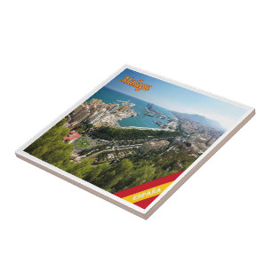 zES032 panorama of MALAGA, Spain, Europe, Tile