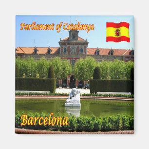 zES039 BARCELONA, Spain Square, Fridge Magnet