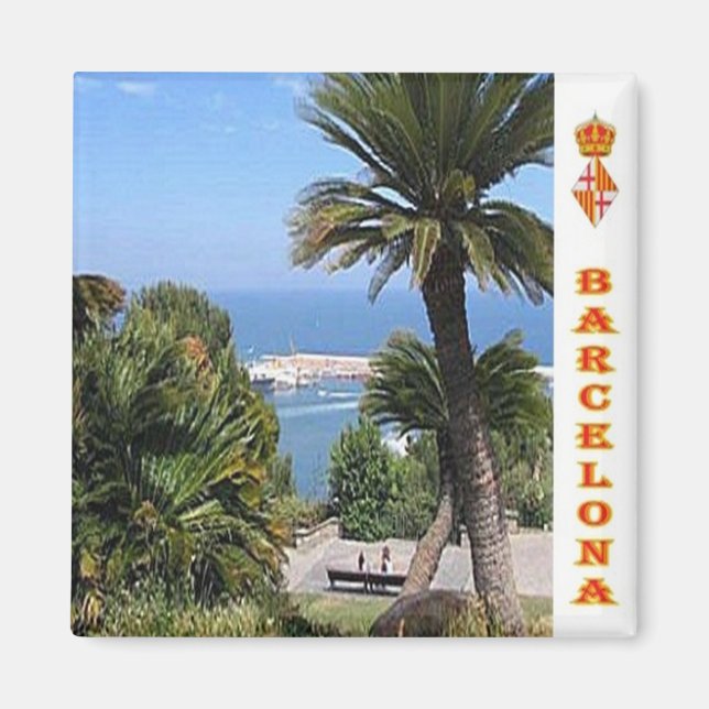 zES044 BARCELONA Panorama Spain, Fridge Magnet (Front)