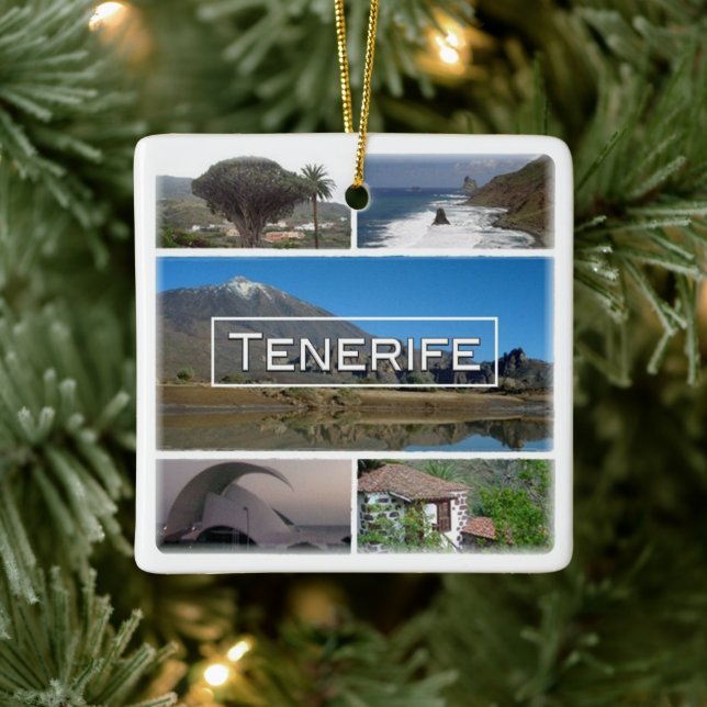 zES045 TENERIFE, Canary Islands, Spain, Ceramic Ornament (Tree)