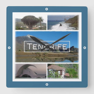 zES045 TENERIFE, Canary Islands, Spain, Square Wal Wall Clock