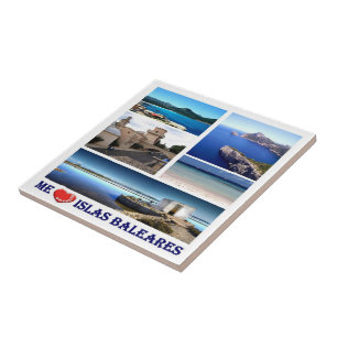 zES047 BALEARIC ISLANDS, I LOVE, Spain, Tile