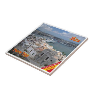 zES054 EIVISSA Old Town Harbour, Spain, Tile