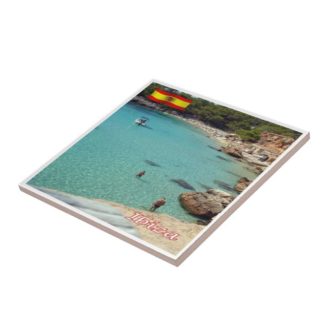 zES055 EIVISSA The Beach, Spain, Tile (Side)