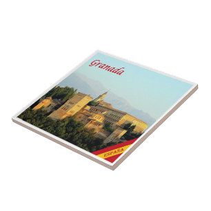 zES072 GRANADA panorama Spain, Tile